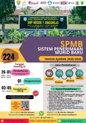 SPMB SMP Negeri 1 Singorojo TP. 2025/2026